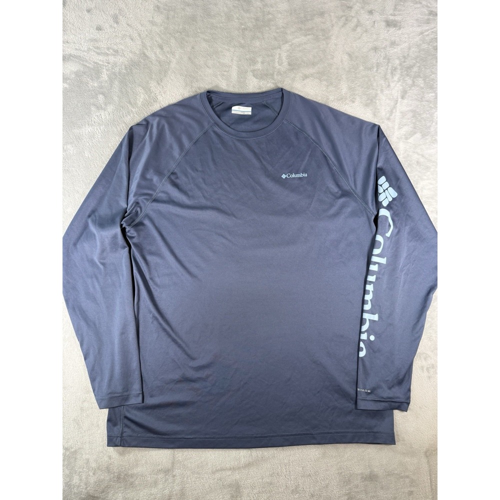 Columbia Terminal Tackle Shirt Mens XLT Blue Long‎ Sleeve Fishing Performance